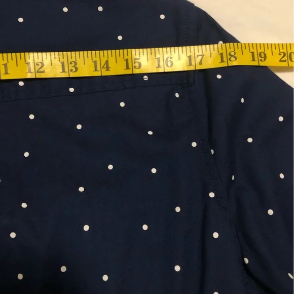 St. John’s Bay, XL, blue & white polka dot button up blouse - Picture 11 of 13